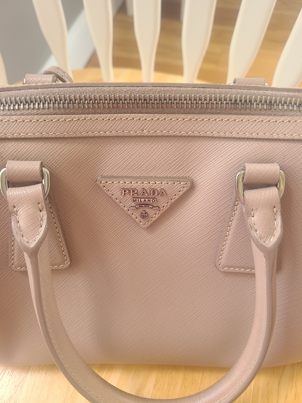 Prada Saffiano Leather Satchel - Blush Pink - Picture 6 of 8